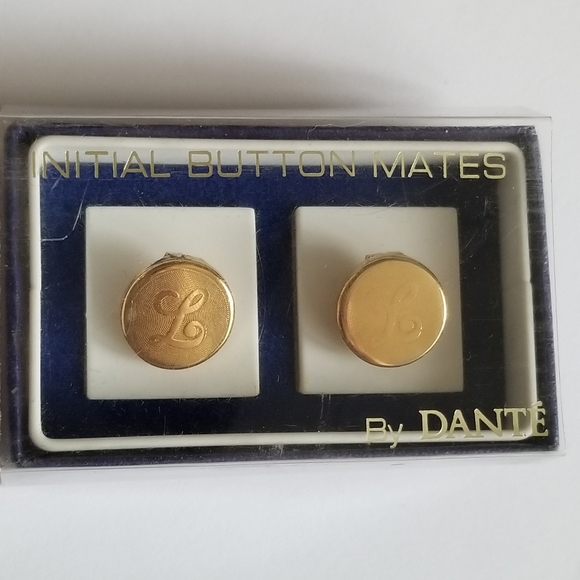 Relisted -Vintage Inital button mates by Dante gold tone letter L - Picture 3 of 10